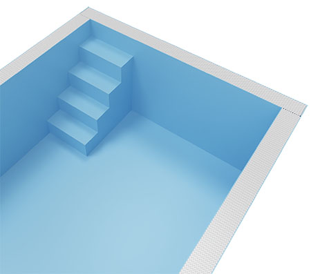 Schmale Treppe für Albixon Fertigpool