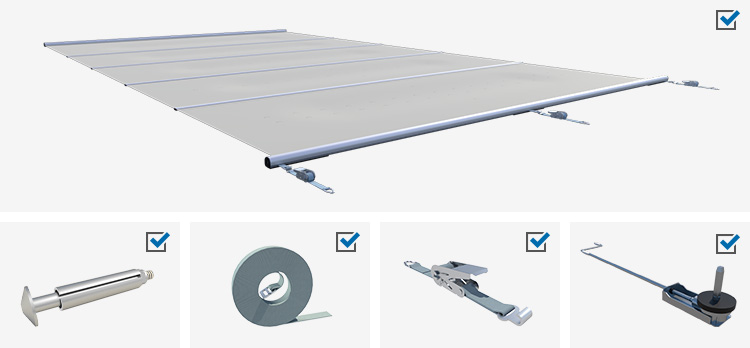 Lieferumfang Liderpool Poolabdeckung begehbar Flat Section