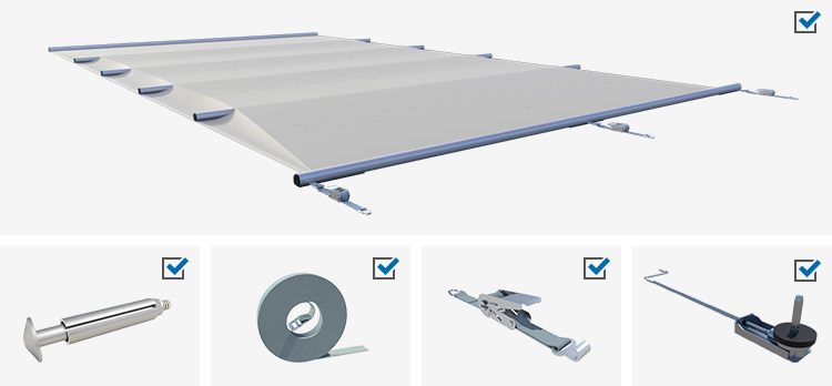 Lieferumfang Liderpool Standard Winter Poolabdeckung