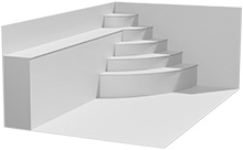 röm. Ecktreppe mit Sitzbank lang