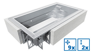 INOX Edelstahl Überlaufpool