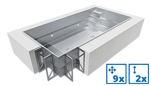 INOX Edelstahl Skimmerpool