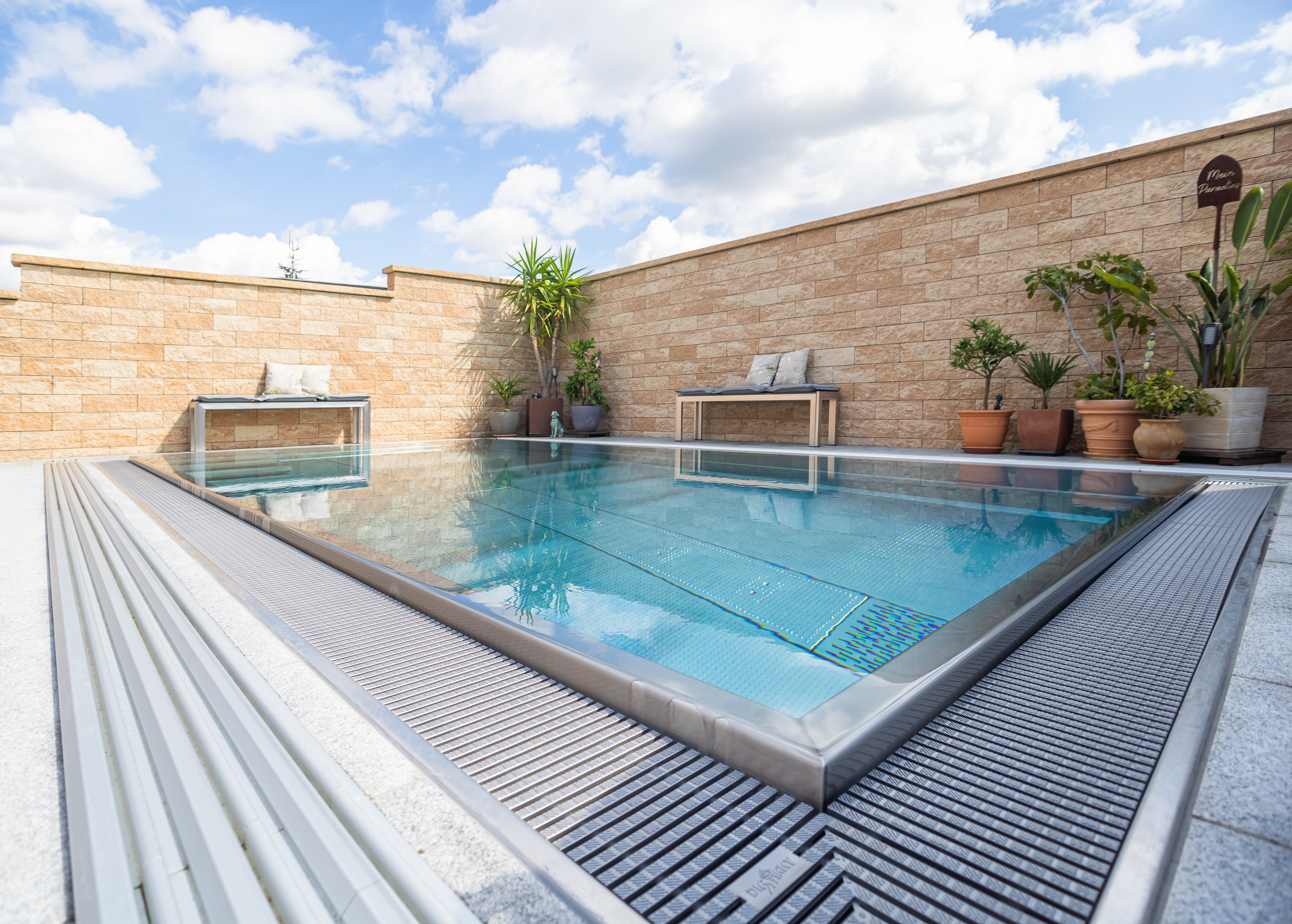 Edelstahlpool Überlaufbecken