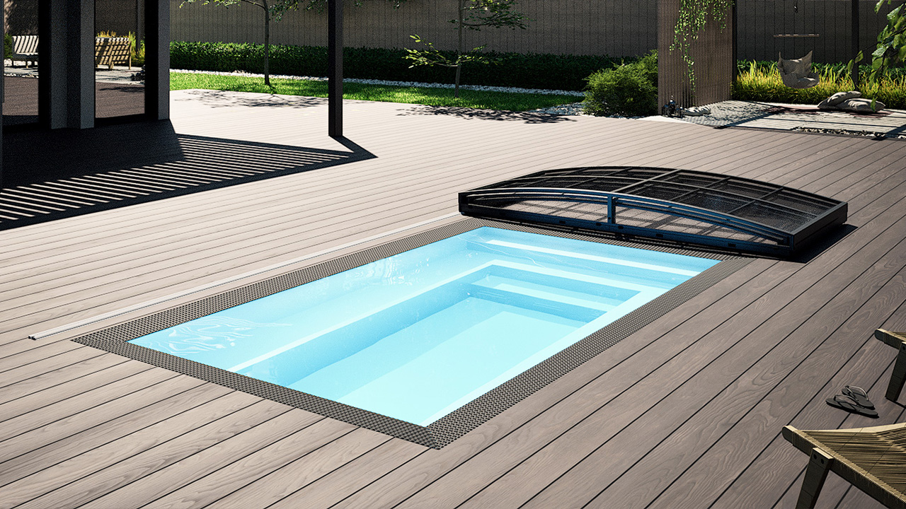 Detailaufnahme des Albixon PP Pool Mini Qbig in Weiß mit den Maßen 2,25 x 3,75 m